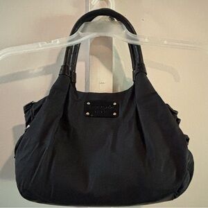 Kate Spade‎ Classic Stevie Tote Handbag Shoulder Bag Black Nylon Gold Hardware